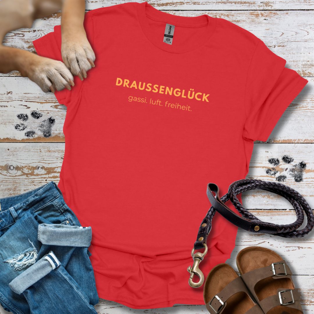 DRAUSSENGLÜCK - T-Shirt Classic Fit - Bequemer Klassiker