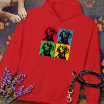 Pop Art Dackel - Unisex Modern Fit Hoodie für Dackelliebhaber