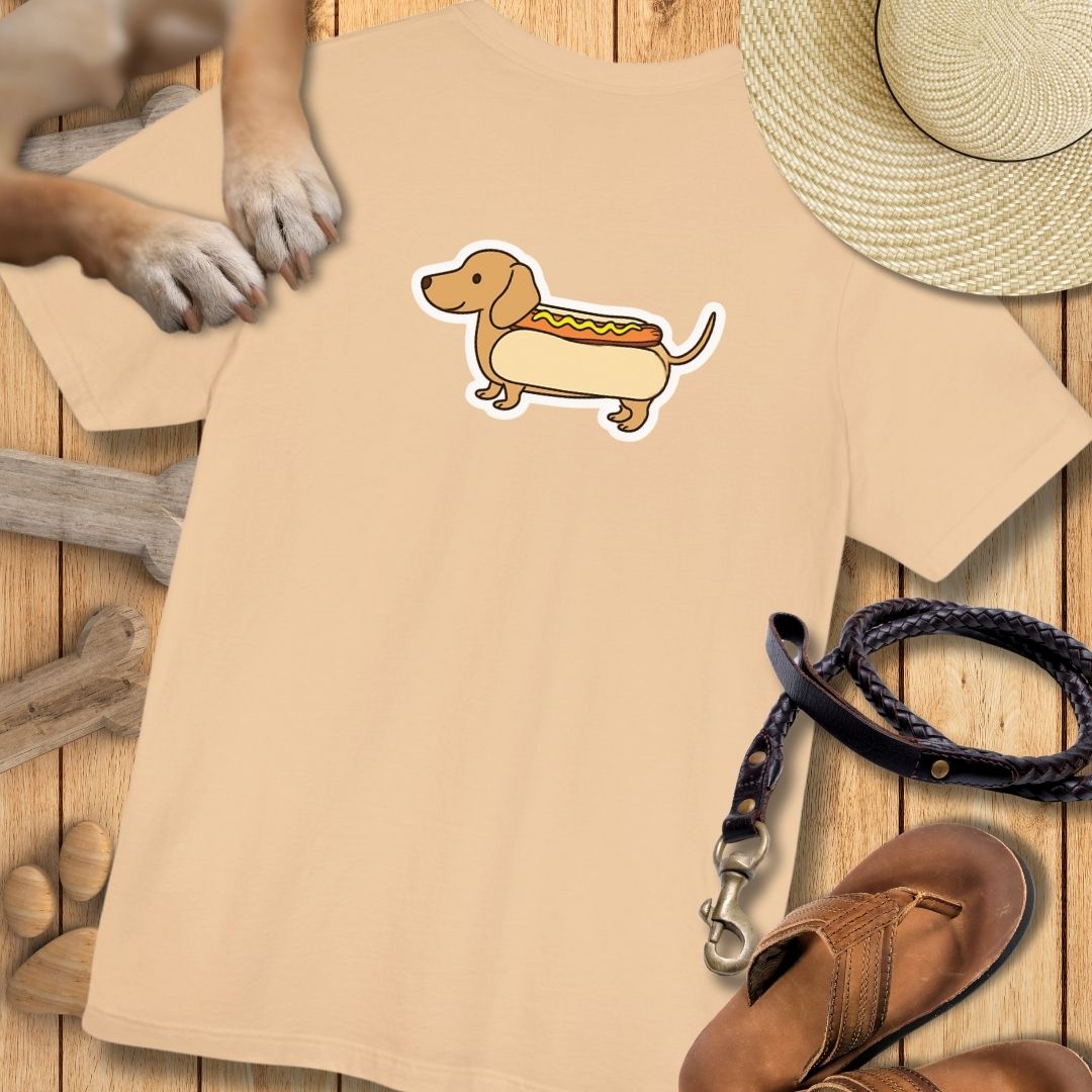 Hot Dog Dackel - Vorne & Hinten - T-Shirt Unisex Modern Fit Premium Qualität