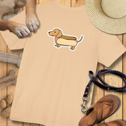 Hot Dog Dackel - Vorne & Hinten - T-Shirt Unisex Modern Fit Premium Qualität