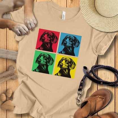 Pop Art Dackel - T-Shirt Unisex Modern Fit - Weich & Leicht