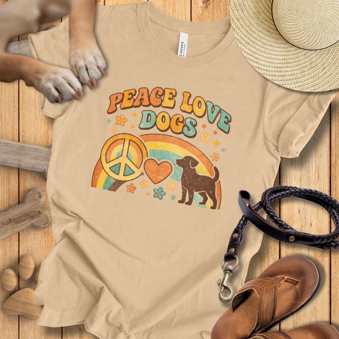 Peace Love Dogs Retro - T-Shirt Unisex Modern Fit - Weich & Leicht