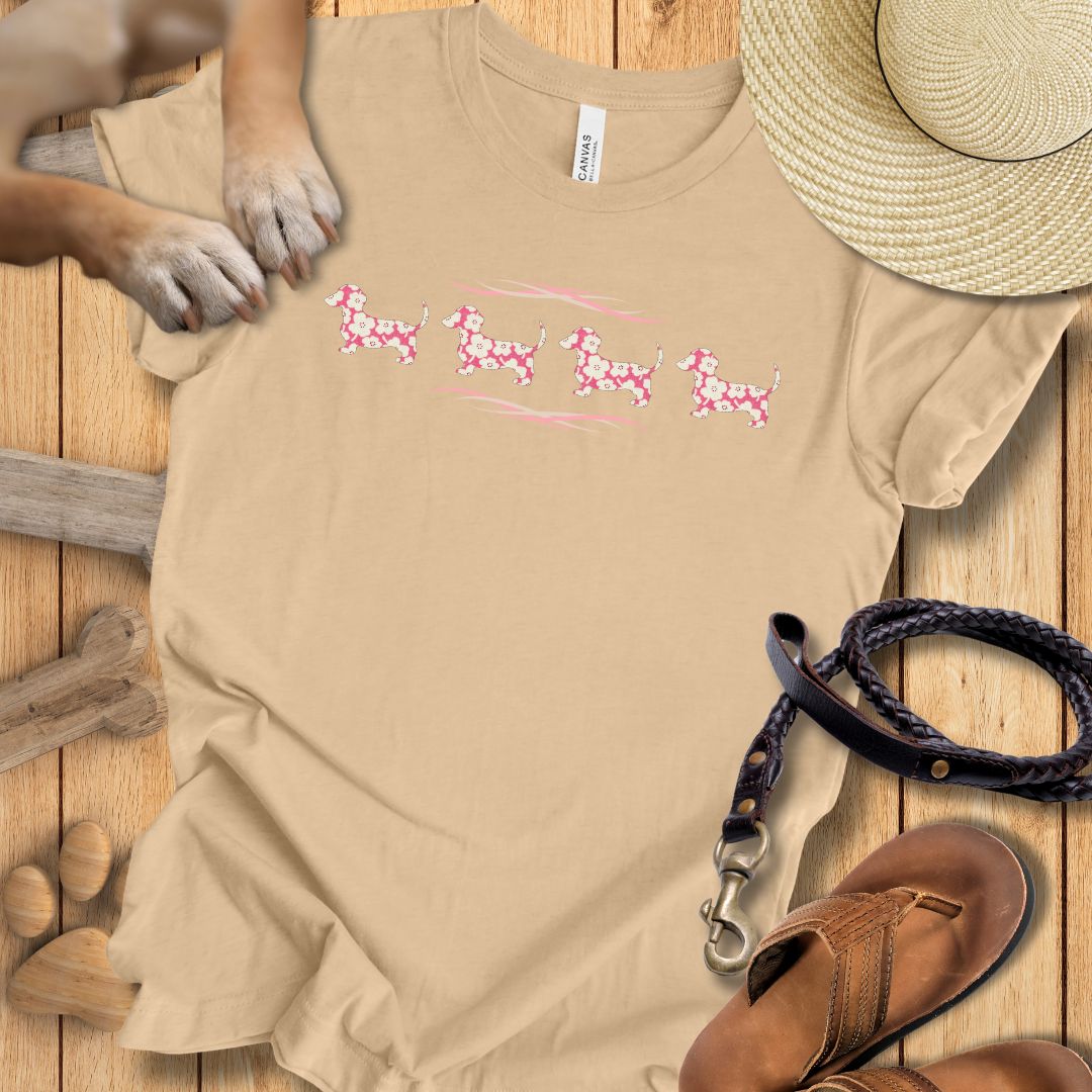 Vier Dackel, T-Shirt Frauen Slim Fit