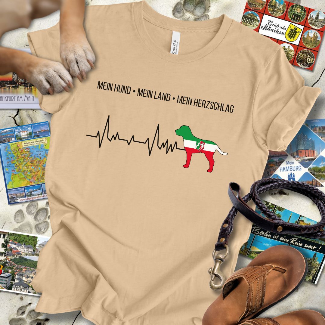 Mein Hund, Mein Land, Mein Herzschlag - Nordrhein-Westfalen - T-Shirt Unisex Slim Fit