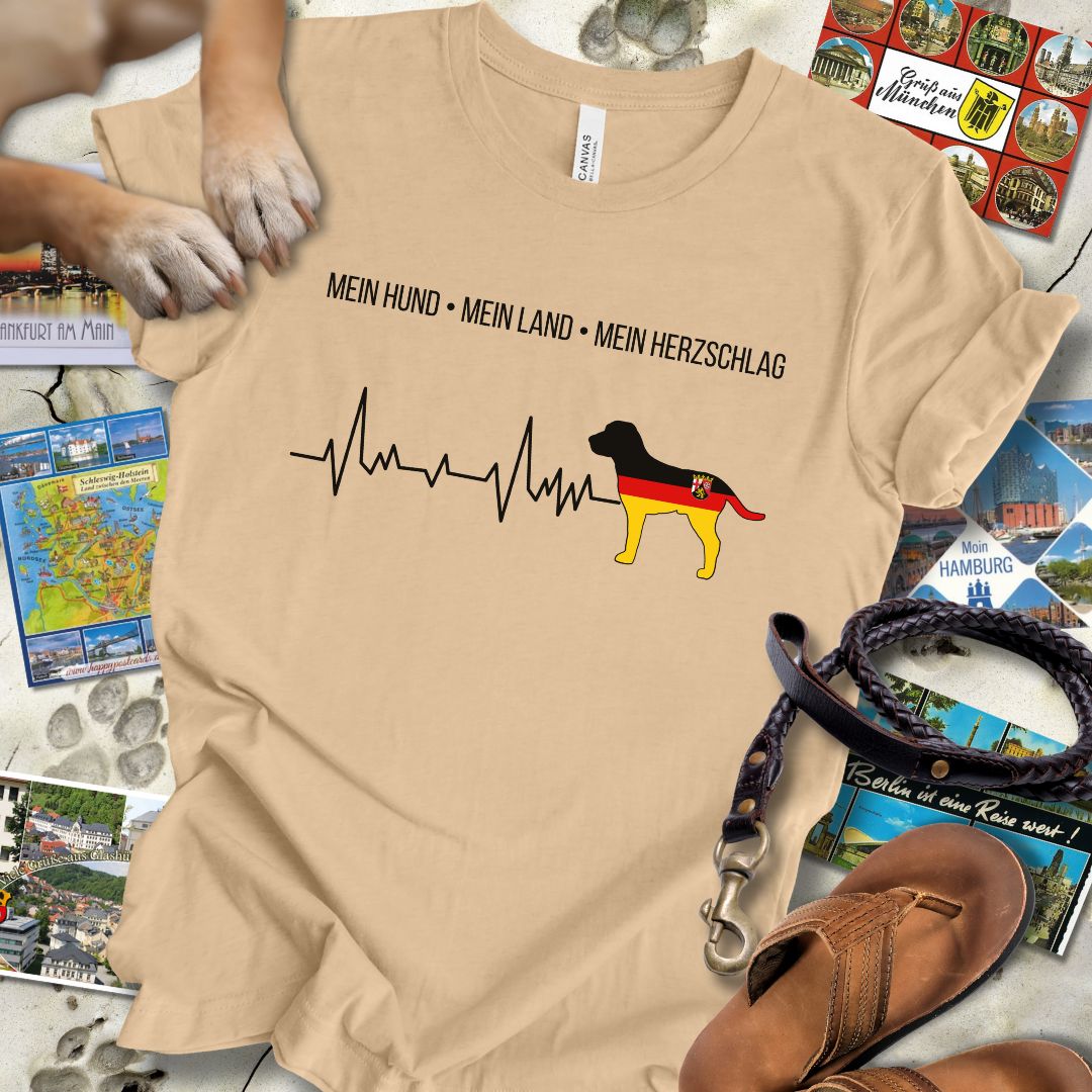 Mein Hund, Mein Land, Mein Herzschlag - Rheinland-Pfalz - T-Shirt Unisex Slim Fit