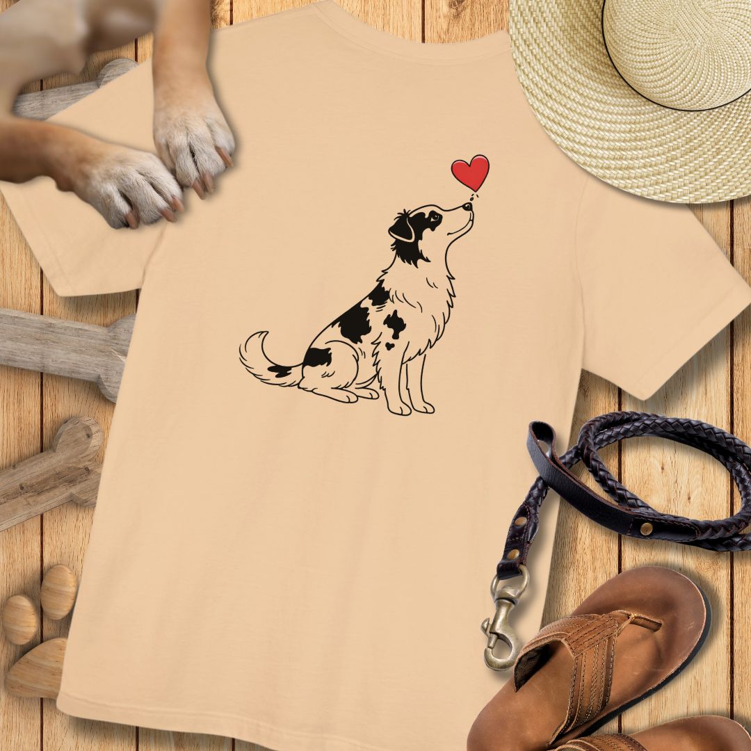 Herzenshunde - Australian Shepherd - Vorne & Hinten - T-Shirt Unisex Modern Fit - Weich & Leicht