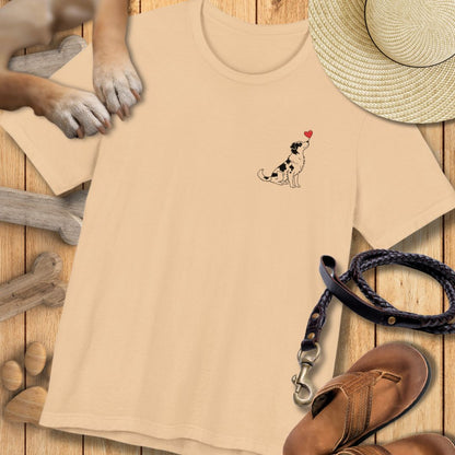 Herzenshunde - Australian Shepherd - Vorne & Hinten - T-Shirt Unisex Modern Fit - Weich & Leicht
