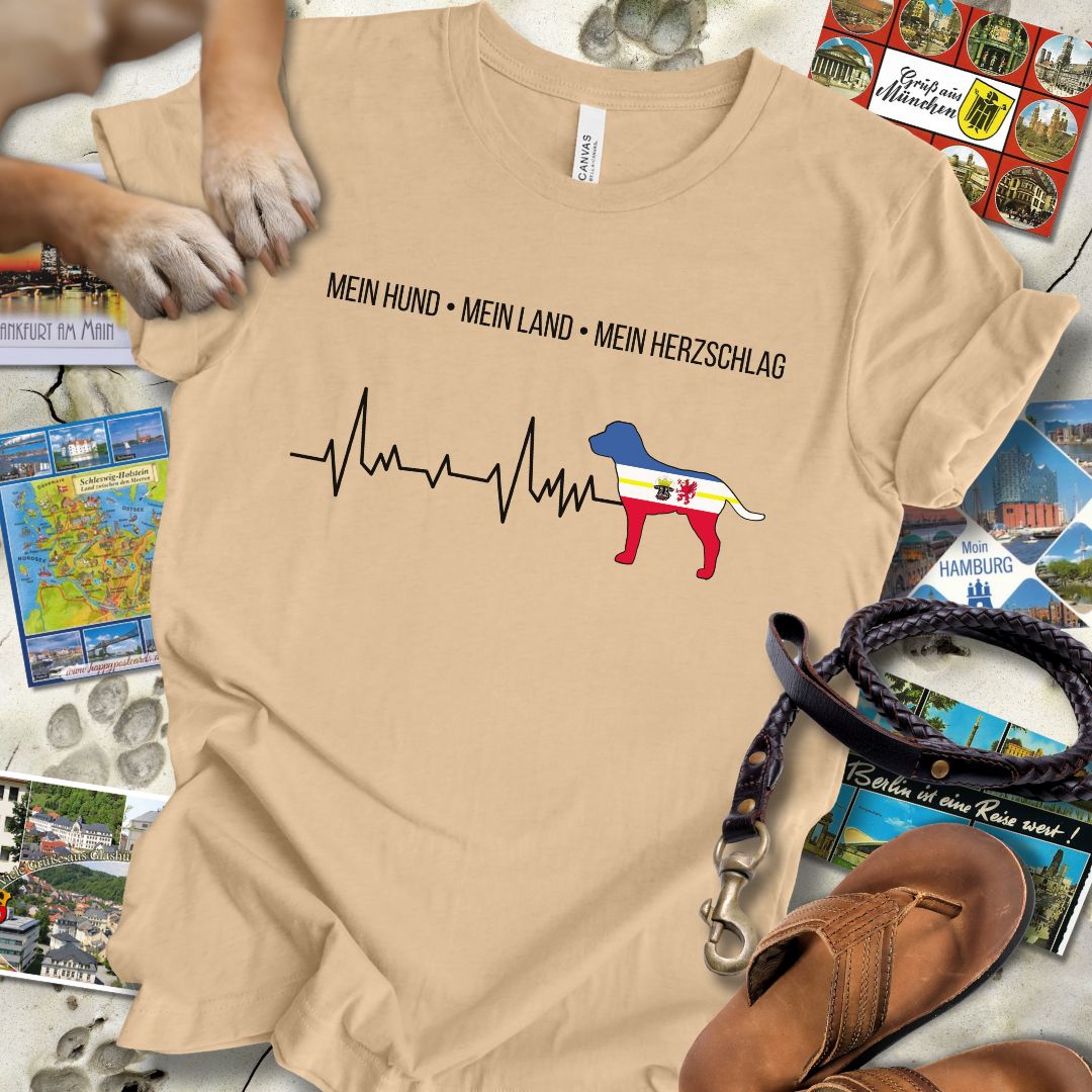Mein Hund, Mein Land, Mein Herzschlag - Mecklenburg-Vorpommern - T-Shirt Unisex Slim Fit