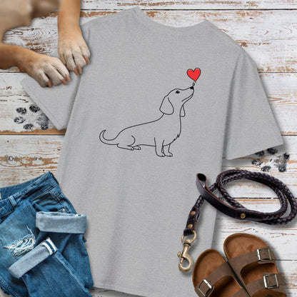 Herzenshunde - Dackel - Vorne & Hinten - T-Shirt Unisex Classic Fit - Bequemer Klassiker