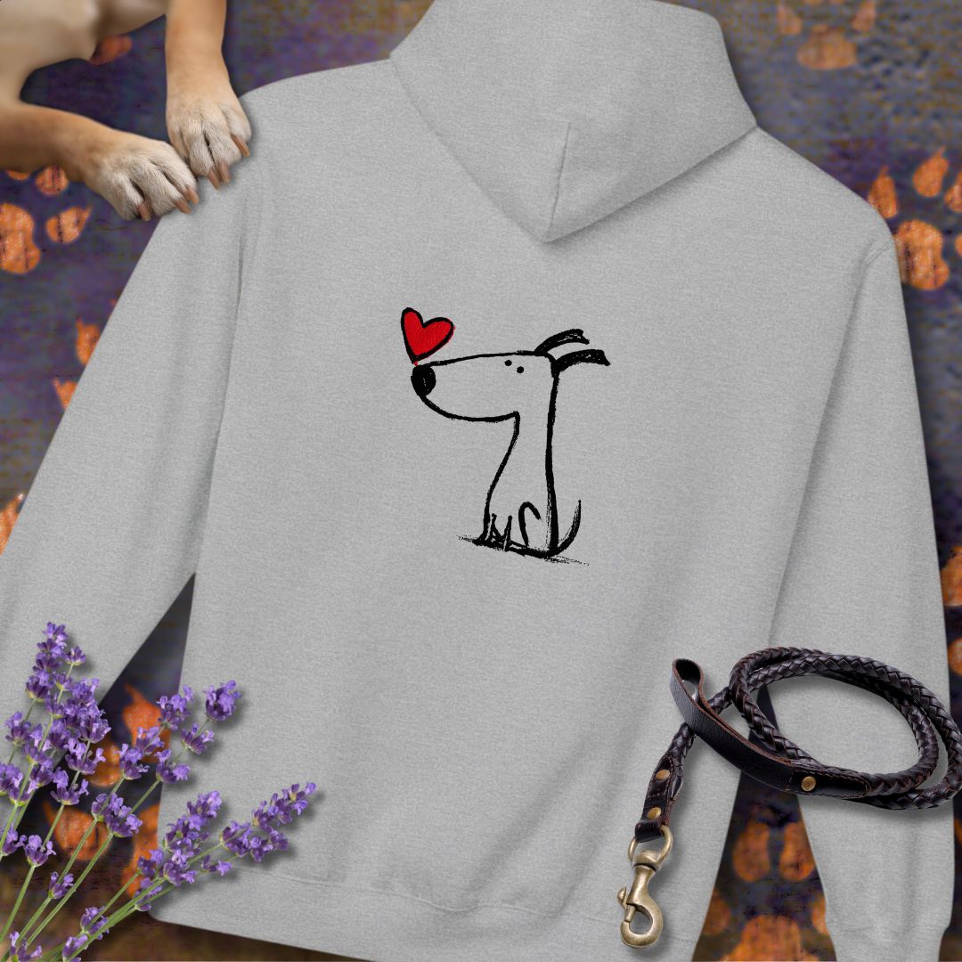 Kleiner Hund mit Herz - Nur Hinten - Hoodie Unisex Modern Fit