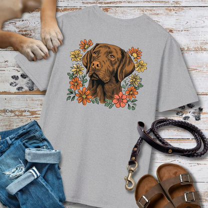 Labrador in Blumen - Nur Hinten - T-Shirt Unisex Classic Fit - Bequemer Klassiker