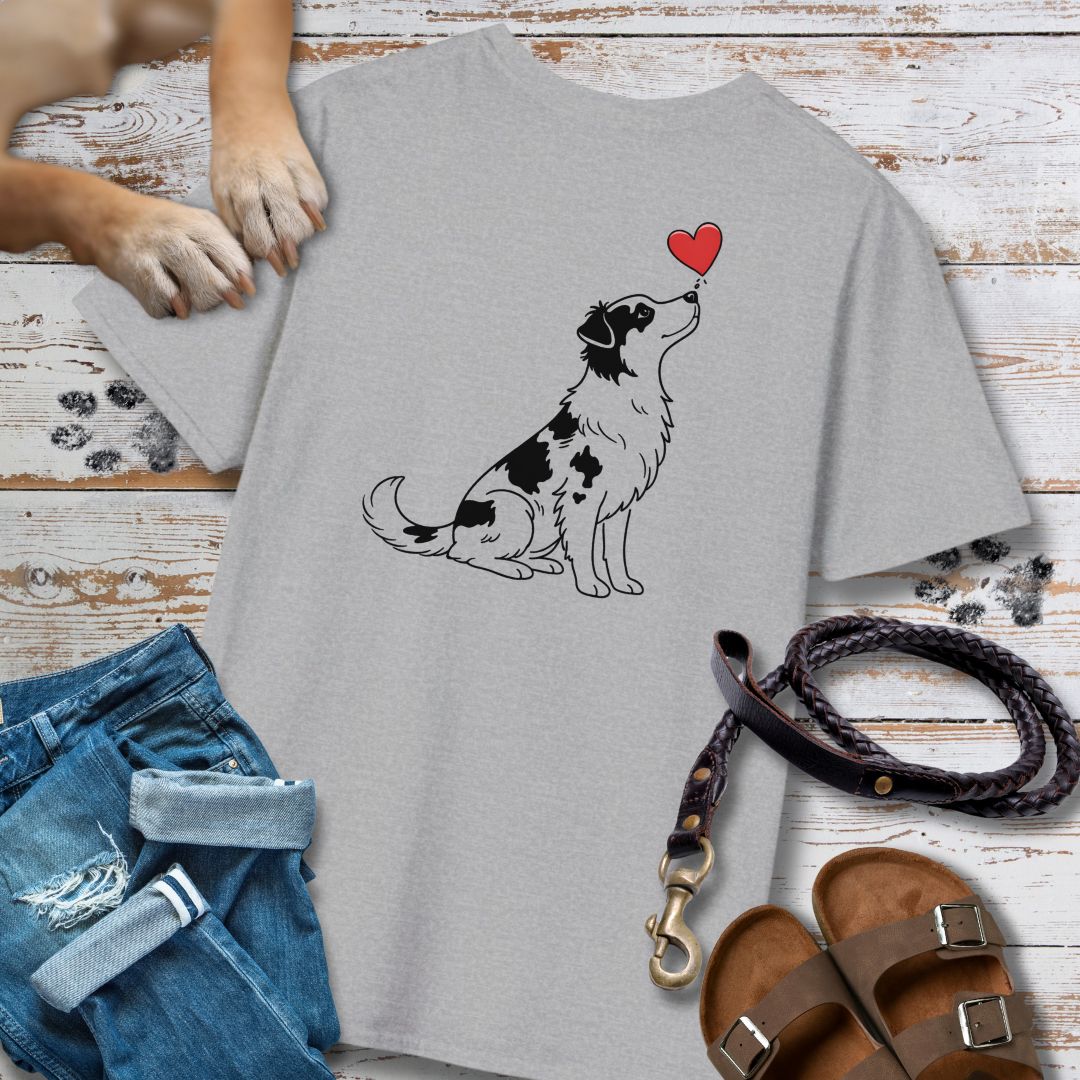 Herzenshunde - Australian Shepherd - Vorne & Hinten - T-Shirt Unisex Classic Fit - Bequemer Klassiker