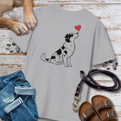 Herzenshunde - Australian Shepherd - Vorne & Hinten - T-Shirt Unisex Classic Fit - Bequemer Klassiker
