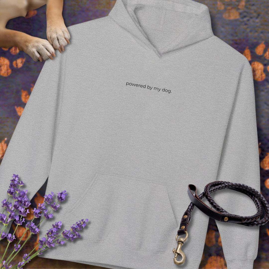 powered by my dog. - Unisex Modern Fit Hoodie