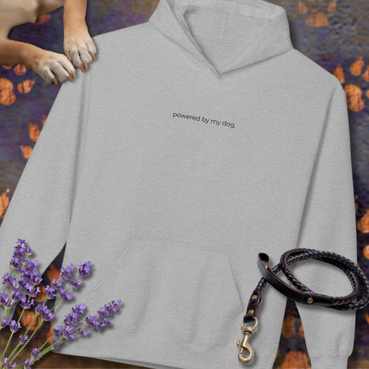 powered by my dog. - Unisex Modern Fit Hoodie