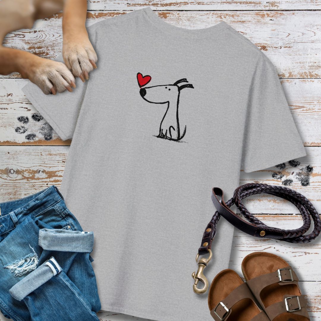 Kleiner Hund mit Herz - Nur Hinten - T-Shirt Unisex Classic Fit - Bequemer Klassiker