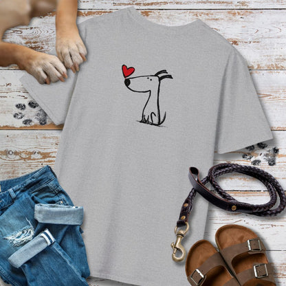 Kleiner Hund mit Herz - Nur Hinten - T-Shirt Unisex Classic Fit - Bequemer Klassiker