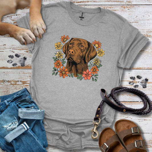 Floral Labrador - T-Shirt Unisex Relaxed Fit