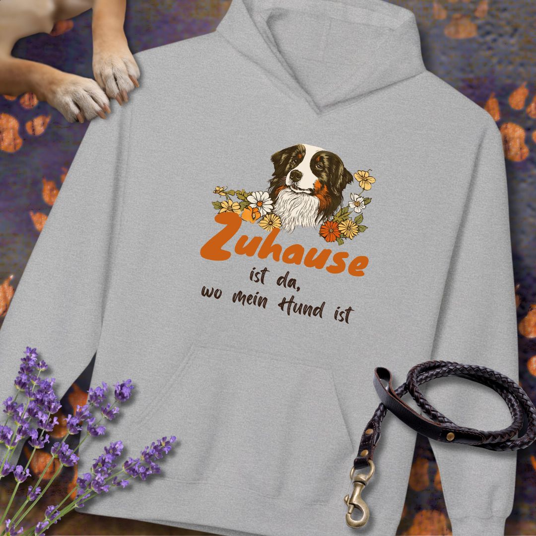 Zuhause ist da wo mein Hund ist - Australian Shepherd - Unisex Modern Fit Hoodie für Hundefreunde