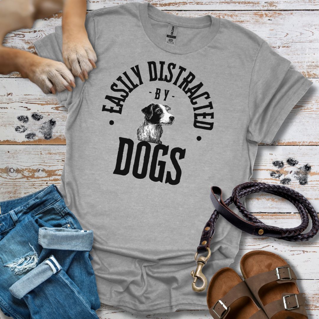 Easily Distracted by Dogs - T-Shirt Unisex Relaxed Fit