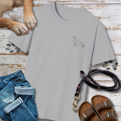 Charakter Tiefergelegt - Dackel - Vorne & Hinten - T-Shirt Unisex Classic Fit - Bequemer Klassiker