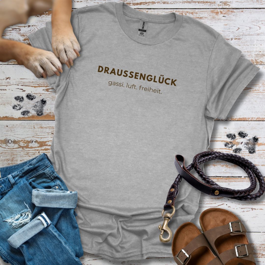 DRAUSSENGLÜCK - T-Shirt Unisex Classic Fit - Bequemer Klassiker