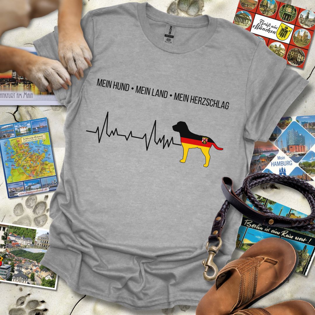 Mein Hund, Mein Land, Mein Herzschlag - Rheinland-Pfalz - T-Shirt Unisex Relaxed Fit