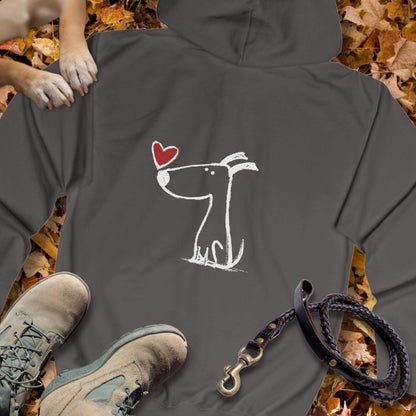 Kleiner Hund mit Herz - Vorne & Hinten - Unisex Zip Hoodie Classic Fit