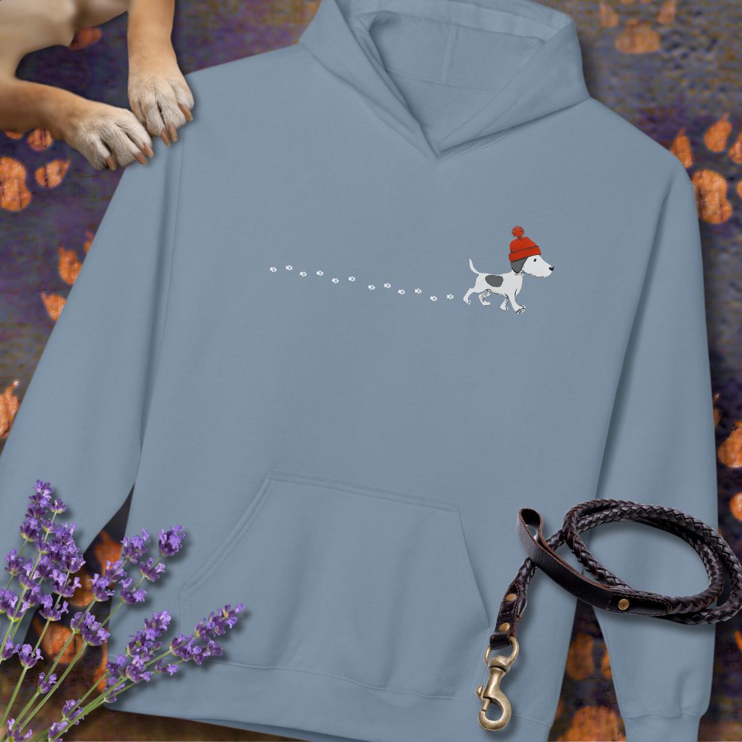 Kleiner Hund im Schnee - Unisex Modern Fit Hoodie