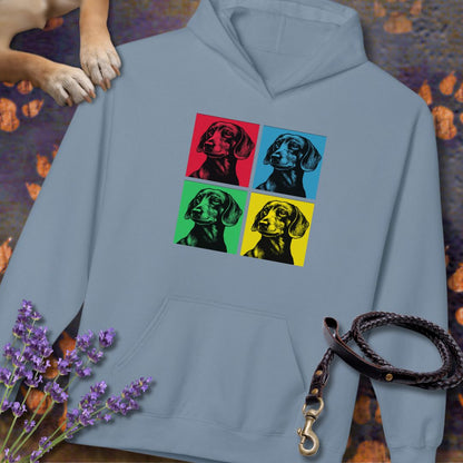 Pop Art Dackel - Unisex Modern Fit Hoodie für Dackelliebhaber