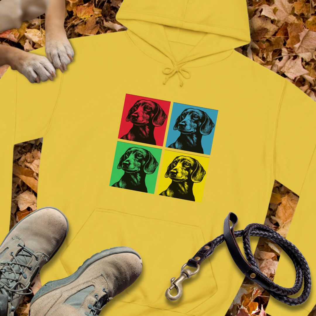 Pop Art Dackel - Unisex Classic Fit Hoodie für Dackelliebhaber