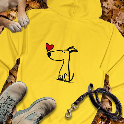 Kleiner Hund mit Herz - Vorne & Hinten - Unisex Zip Hoodie Classic Fit