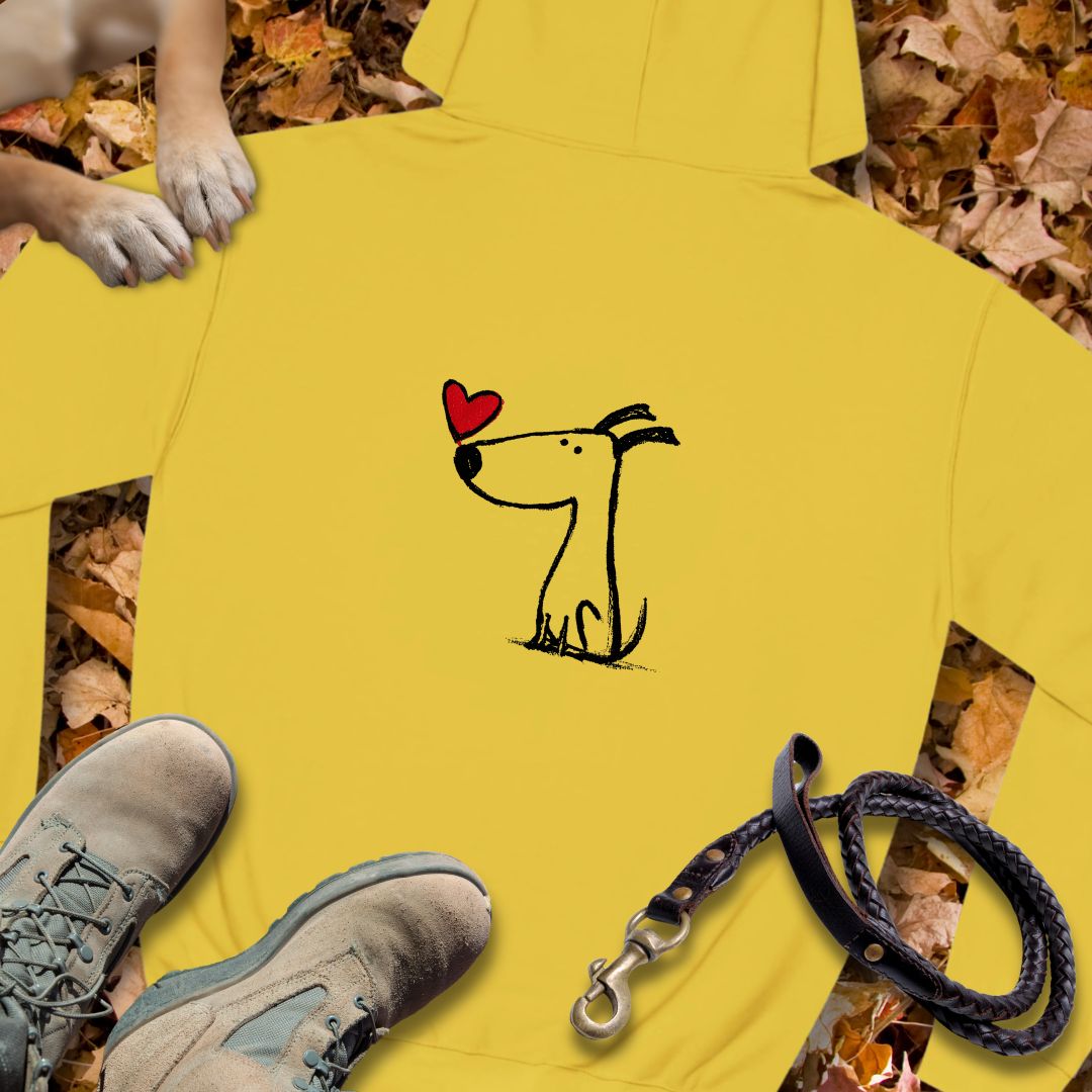 Kleiner Hund mit Herz - Nur Hinten - Unisex Hoodie Classic Fit