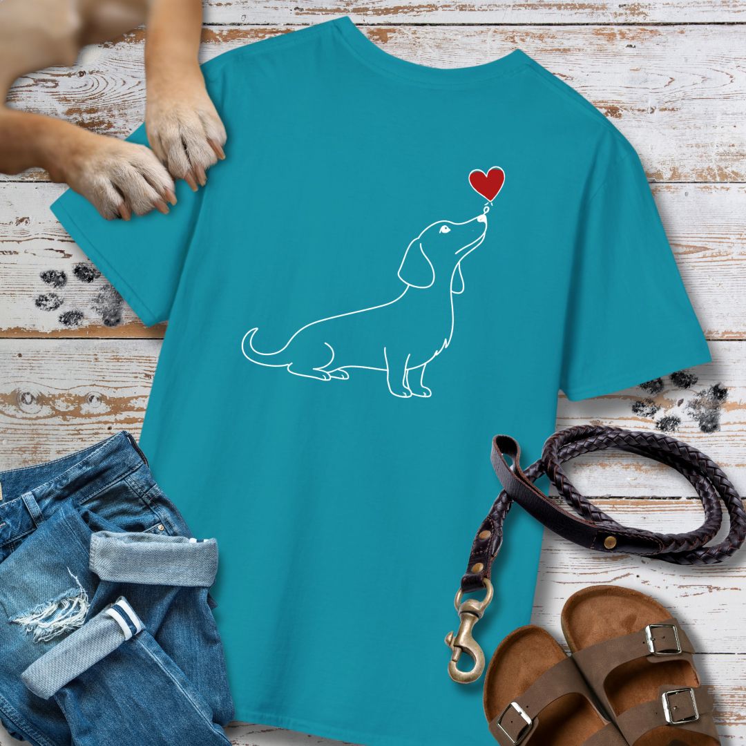 Herzenshunde - Dackel - Vorne & Hinten - T-Shirt Classic Fit - Bequemer Klassiker