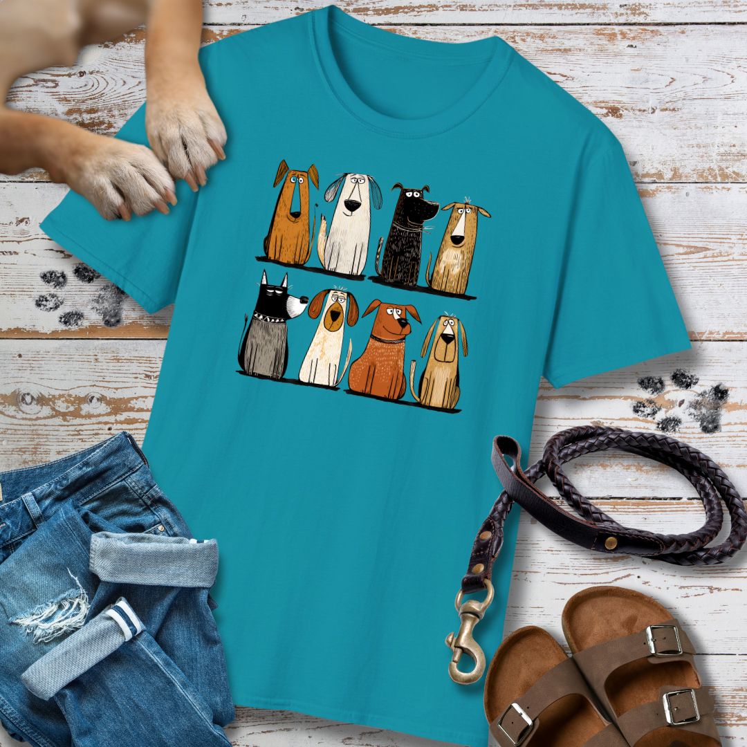 Acht Hunde - Vorne & Hinten - T-Shirt Classic Fit - Bequemer Klassiker