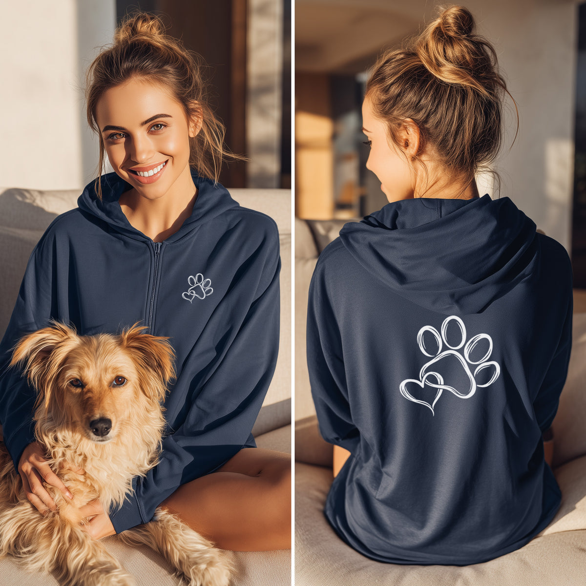 Unzertrennlich - Vorne & Hinten - Unisex Zip Hoodie Classic Fit