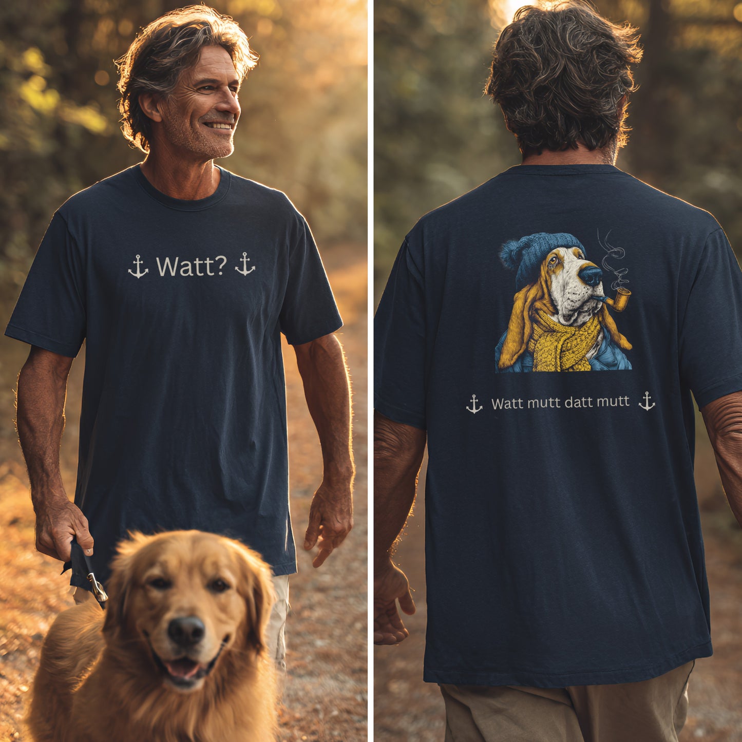 Watt mutt datt mutt - Vorne & Hinten - T-Shirt Unisex Modern Fit Premium Qualität