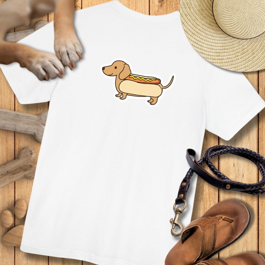 Hot Dog Dackel - Vorne & Hinten - T-Shirt Unisex Modern Fit Premium Qualität