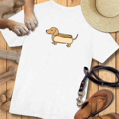 Hot Dog Dackel - Vorne & Hinten - T-Shirt Unisex Modern Fit Premium Qualität