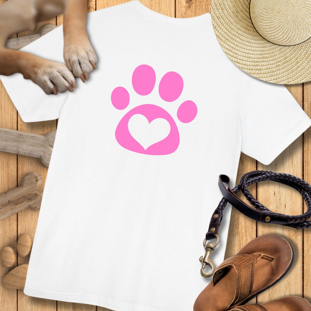 Love in Pink - Nur Hinten - T-Shirt Unisex Modern Fit - Weich & Leicht