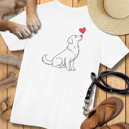 Herzenshunde - Golden Retriever - Vorne & Hinten - T-Shirt Unisex Modern Fit - Weich & Leicht
