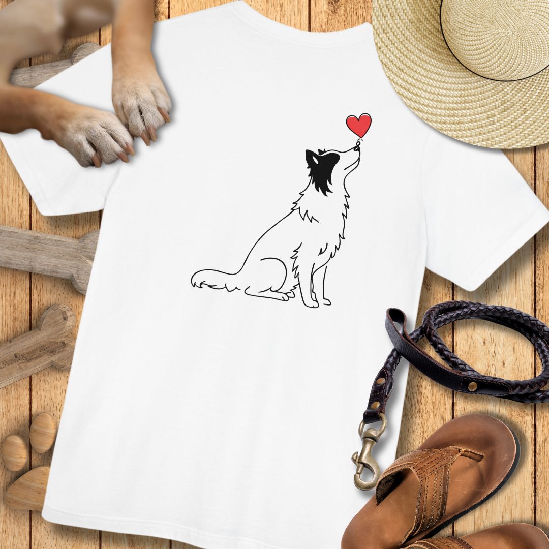 Herzenshunde - Border Collie - Vorne & Hinten - T-Shirt Unisex Modern Fit - Weich & Leicht