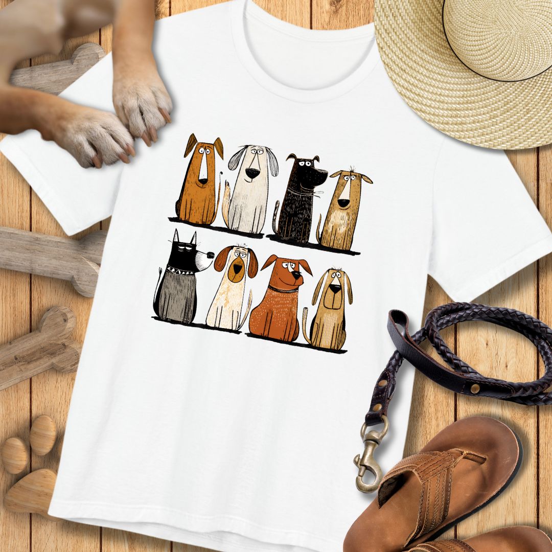 Acht Hunde - Vorne & Hinten - T-Shirt Unisex Modern Fit - Weich & Leicht