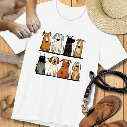 Acht Hunde - Vorne & Hinten - T-Shirt Unisex Modern Fit - Weich & Leicht