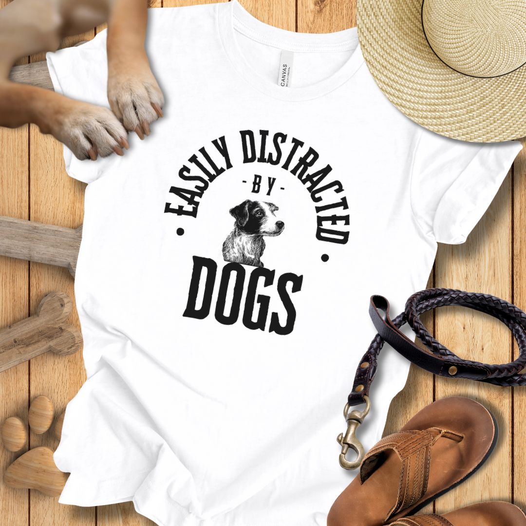 Easily Distracted By Dogs - T-Shirt Unisex Slim Fit