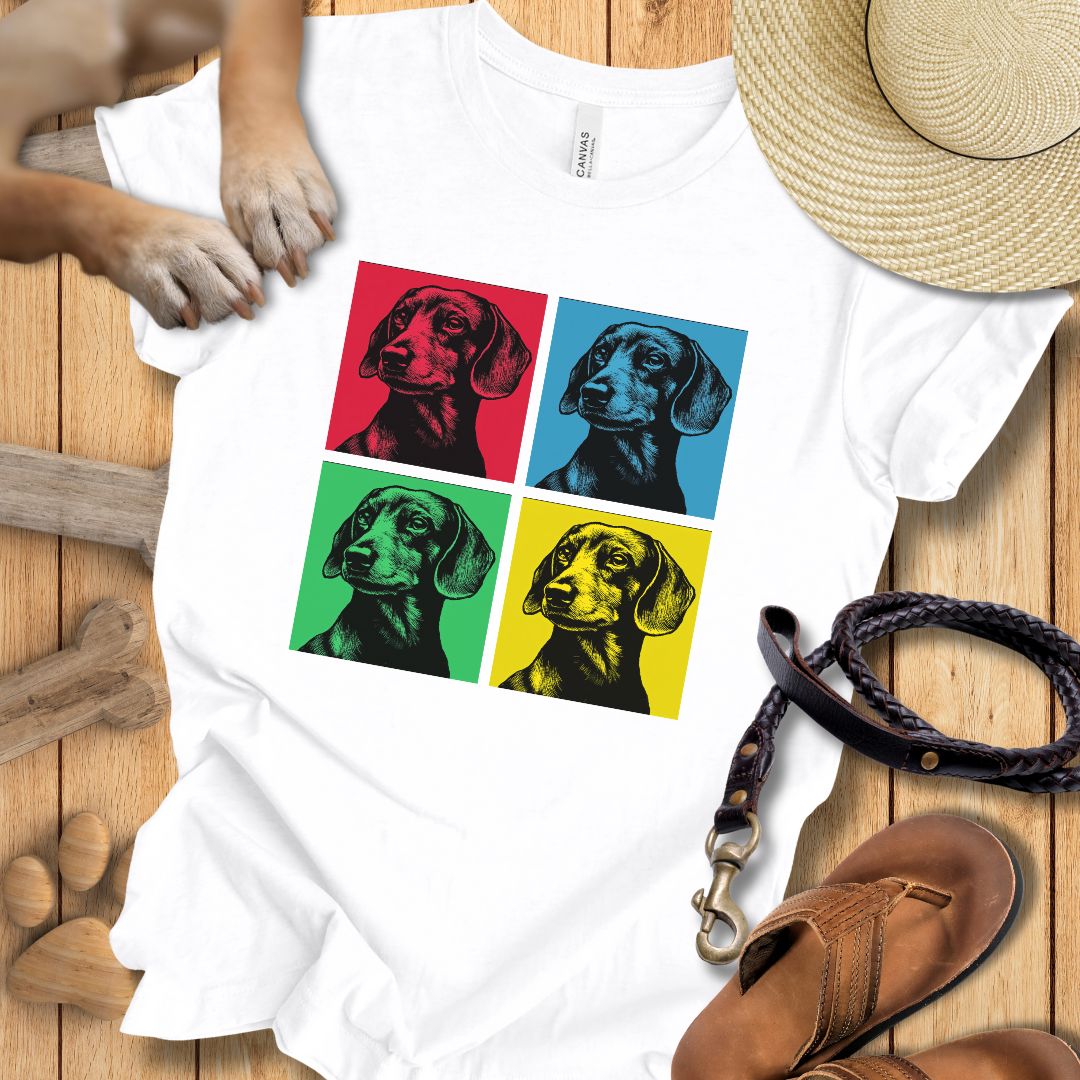 Pop Art Dackel - T-Shirt Unisex Slim Fit