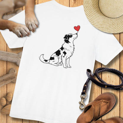 Herzenshunde - Australian Shepherd - Vorne & Hinten - T-Shirt Unisex Modern Fit - Weich & Leicht