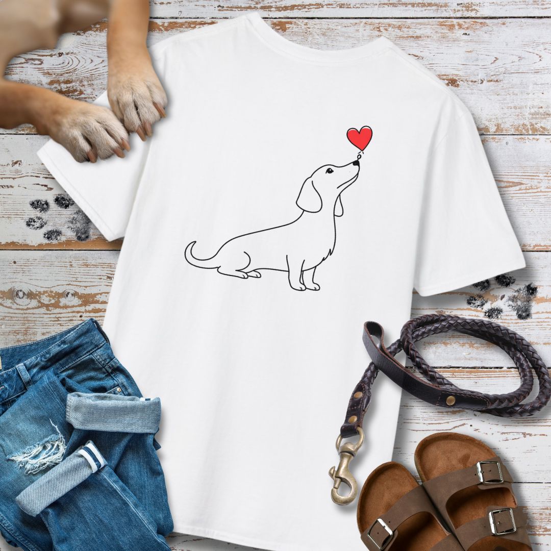 Herzenshunde - Dackel - Vorne & Hinten - T-Shirt Unisex Classic Fit - Bequemer Klassiker