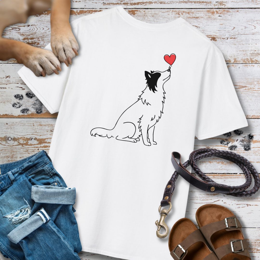 Herzenshunde - Border Collie - Vorne & Hinten - T-Shirt Unisex Classic Fit - Bequemer Klassiker