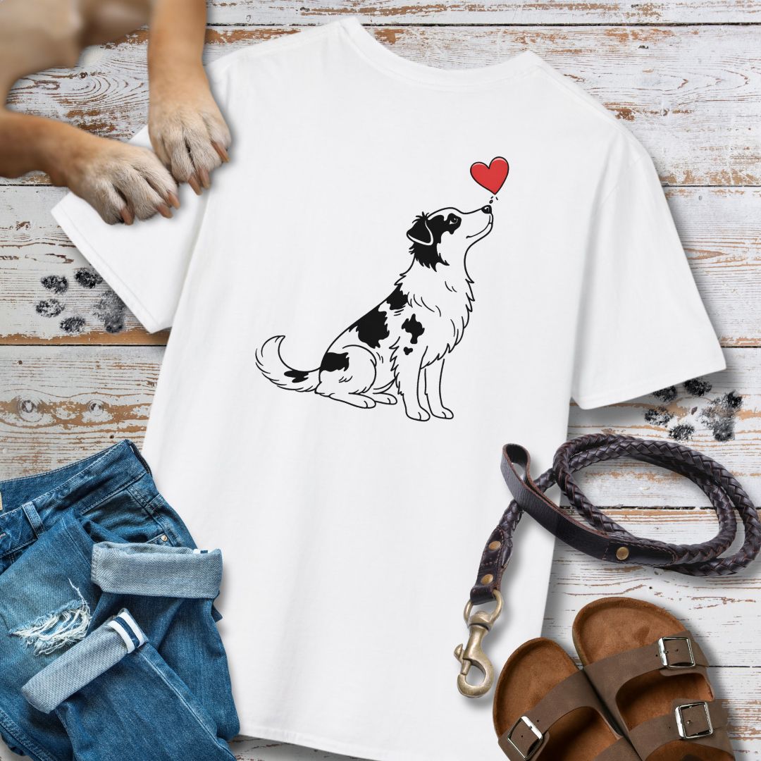 Herzenshunde - Australian Shepherd - Vorne & Hinten - T-Shirt Unisex Classic Fit - Bequemer Klassiker